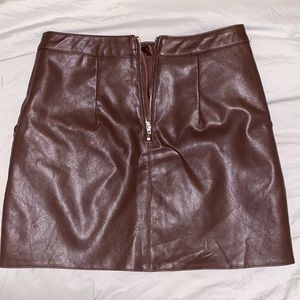 Leather mini skirt